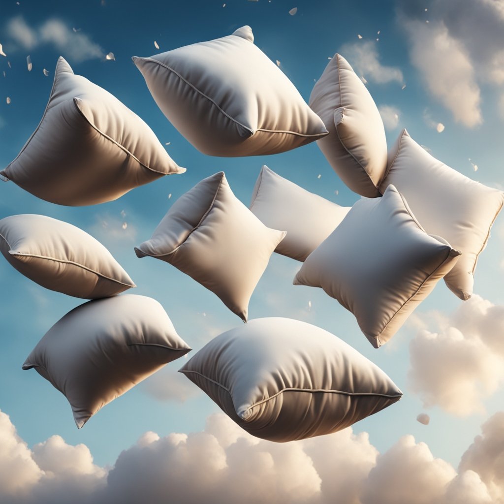 pillows falling from the sky