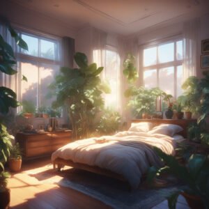 bedroom full of plants