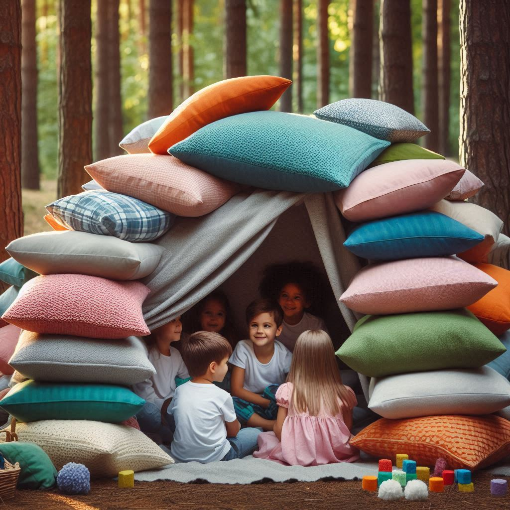 a pillow fort with children inside